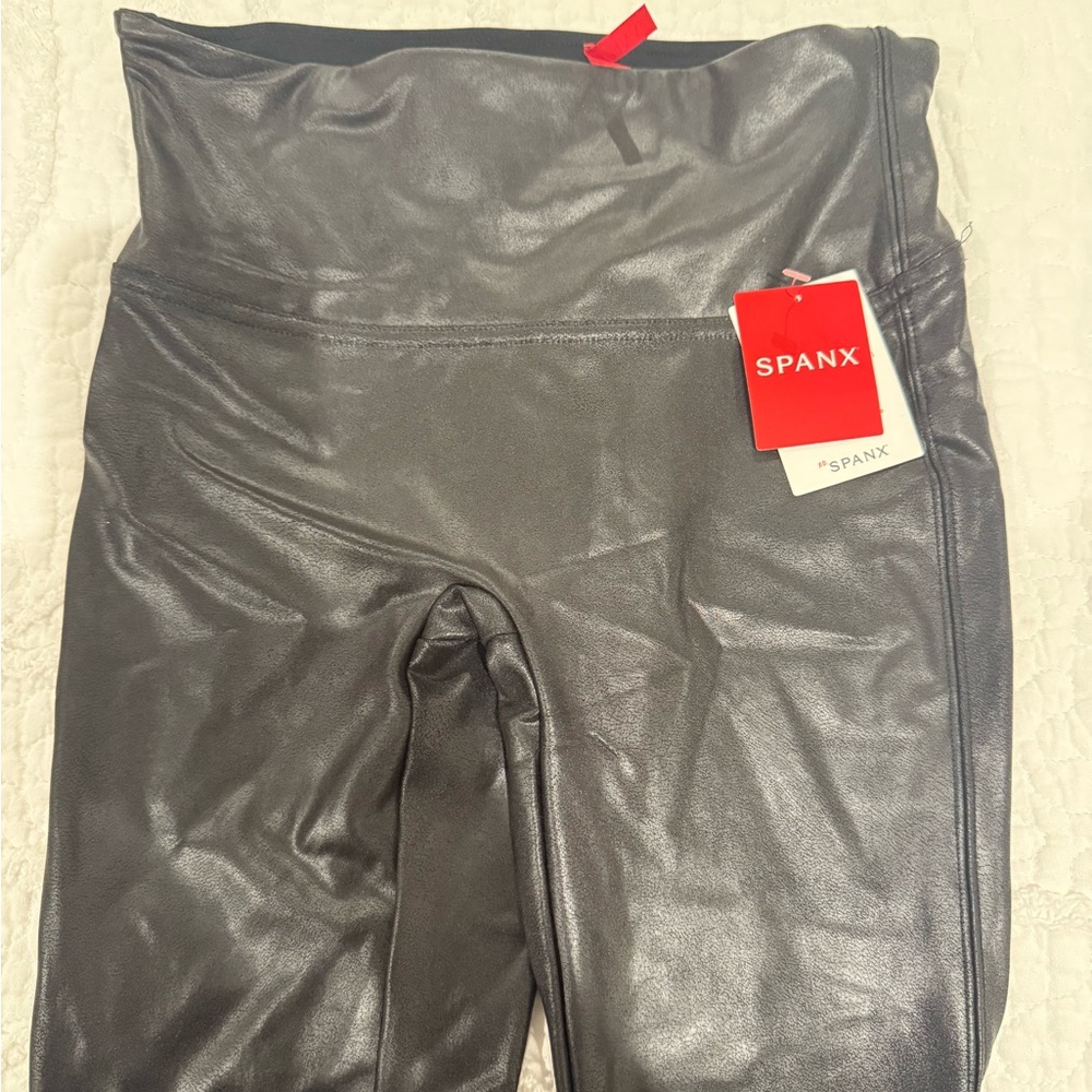 Spanx Shiny Black Leggings